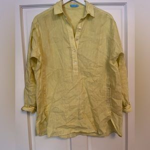 J. McLaughlin Yellow Linen Buttoned Shirt